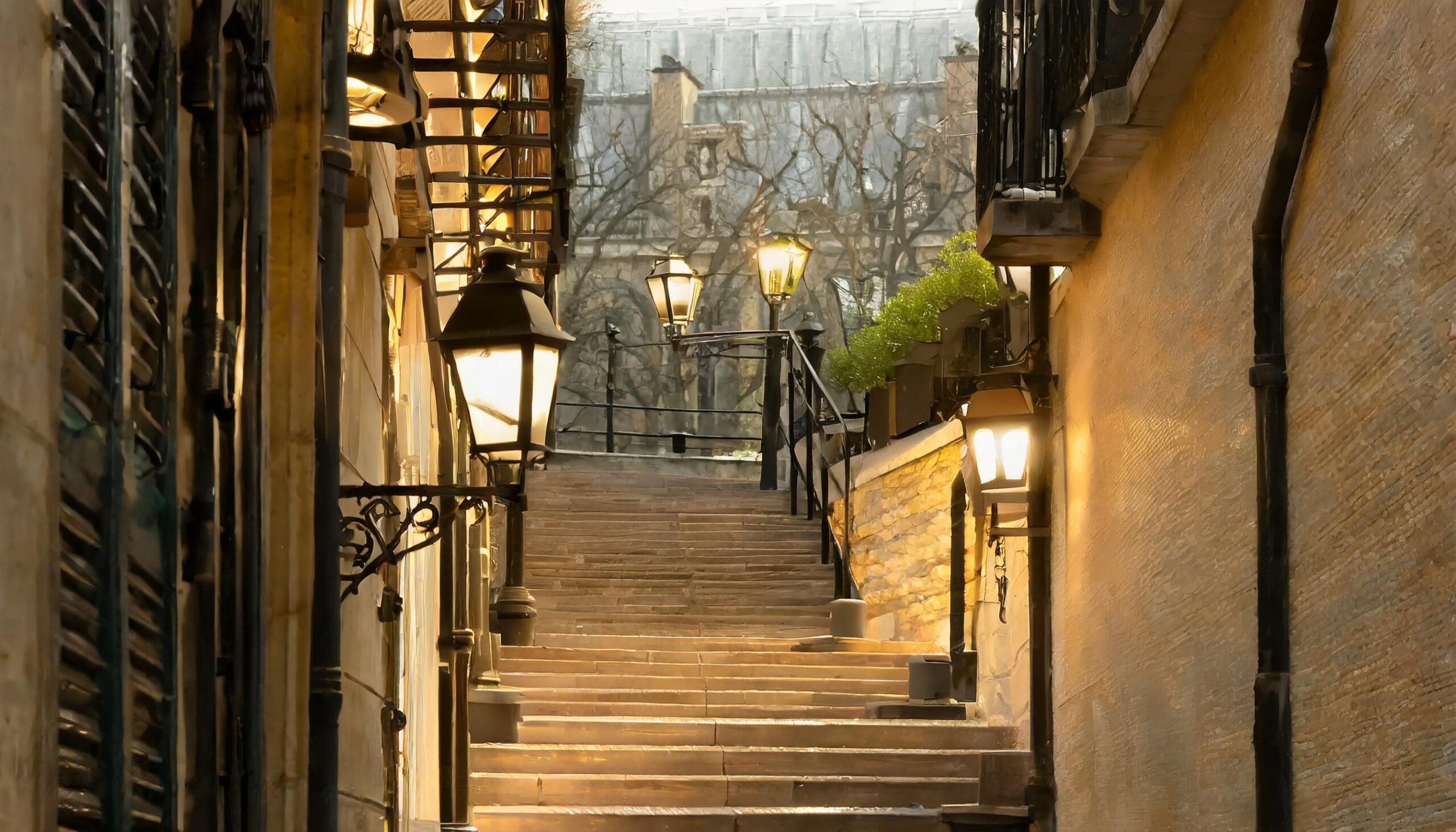 Firefly Montmartre, früh am Morgen, treppe 93518